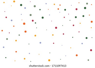Orange and blue circles confetti falling on transparent background. Round, dot vector background. Abstract colorful confetti flying in the air. Vector holiday illustration with circles confetti.
