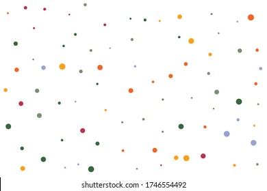 Orange and blue circles confetti falling on transparent background. Round, dot vector background. Abstract colorful confetti flying in the air. Vector holiday illustration with circles confetti.