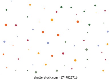 Orange and blue circles confetti falling on transparent background. Round, dot vector background. Abstract colorful confetti flying in the air. Vector holiday illustration with circles confetti.
