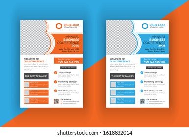 Orange and Blue Corporate creative flyer template design