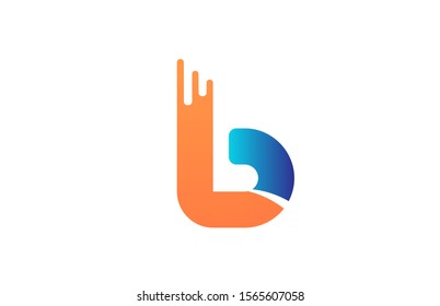 orange blue creative number 6 logo icon for company design. Suitable as a business logotype