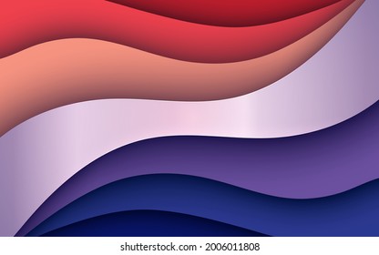 Fondo de capas de dimensión naranja y azul