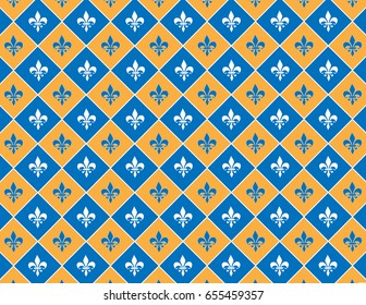 Orange and Blue Fleur-de-lis Background