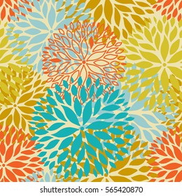 Spring Floral Seamless Pattern Blue Yellow Stock Vector (Royalty Free ...