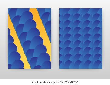 Orange blue geometric texture seamless design for annual report, brochure, flyer, leaflet, poster. Orange blue texture pattern background. Abstract A4 brochure template. Vector illustration.
