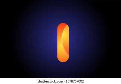 orange blue gradient logo i alphabet letter design icon for company. Suitable as a business logotype 