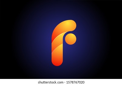 orange blue gradient logo f alphabet letter design icon for company. Suitable as a business logotype 