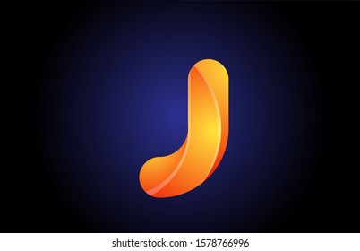 orange blue gradient logo j alphabet letter design icon for company. Suitable as a business logotype 