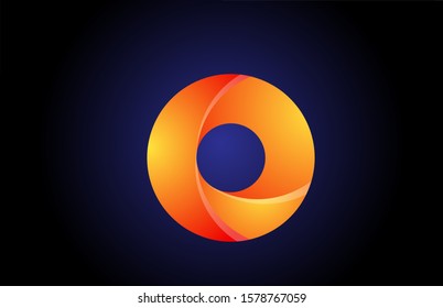 orange blue gradient logo o alphabet letter design icon for company. Suitable as a business logotype 