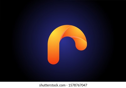 orange blue gradient logo r alphabet letter design icon for company. Suitable as a business logotype 