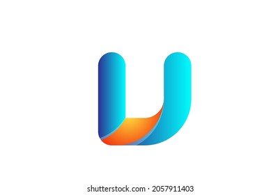 orange blue gradient logo v alphabet letter design icon for company. Suitable as a business logotype 