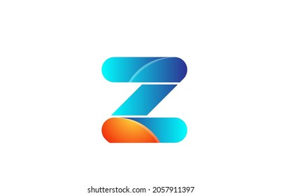 Orange Blue Gradient Logo Z Alphabet Stock Vector (Royalty Free ...