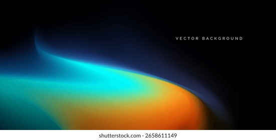 Orange und blauer Farbverlauf auf dunklem Hintergrund. Sie können Banner, Broschüre, Präsentation. Vektorgrafik
