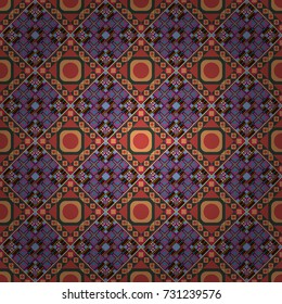 Orange, blue and green background texture. Vector illustration. Endless abstract seamless pattern.