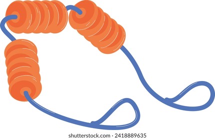 Orange and blue hand grip strengthener equipment. Fitness grip tool for hand workout vector illustration.