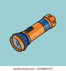 Orange and blue handheld flashlight