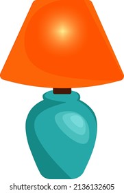 Orange blue lamp, illustration, vector on a white background.