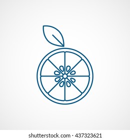 Orange Blue Line Icon On White Background