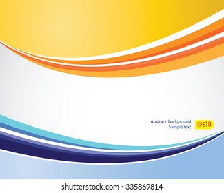 Orange And Blue Lines Abstract Vector Background