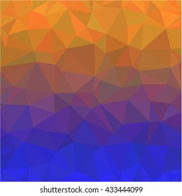 Orange blue low poly abstract background