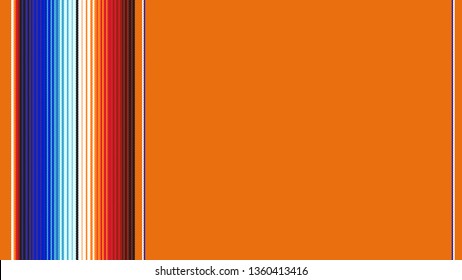 Orange Blue Mexican Blanket Serape Stripes Background with Copy Space for Text and Seamless Pattern Tile Swatch Included. Cinco de Mayo Decor or Mexican Restaurant Menu Backdrop. 9:16 HD Format.