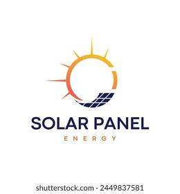 Orange blue minimalist solar panel logo