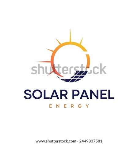 Orange blue minimalist solar panel logo