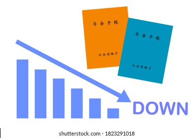 The orange and blue notebooks have "Pension Notebook" and "Social Insurance Agency" written in Japanese.