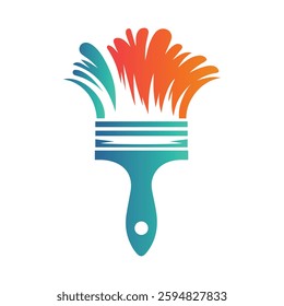 Orange Blue Paint Blue Logo Vector Illustration