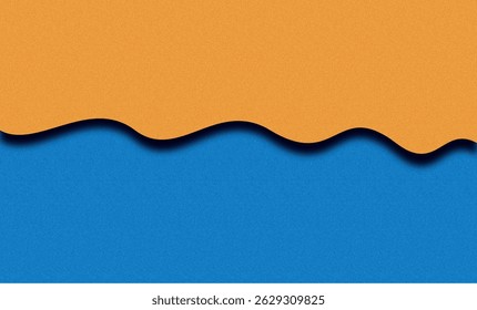 Papel azul laranja corte fundo, fundo liso, cores brilhantes. Modelo de design moderno para folheto, cartaz, site, capa, etc.
