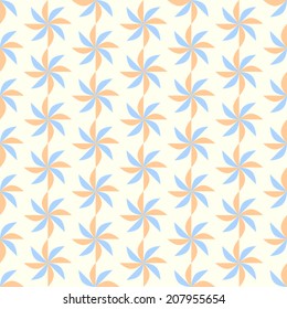 Orange and Blue propeller pattern on pastel color. seamless pattern for modern or retro design