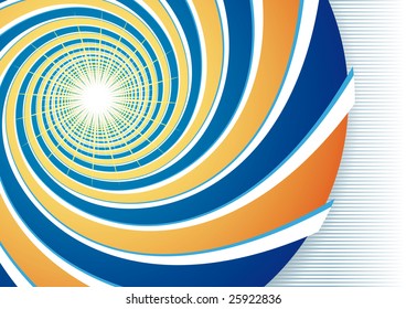 Orange and blue spiral background