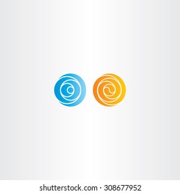 orange and blue spiral circle abstract logo design