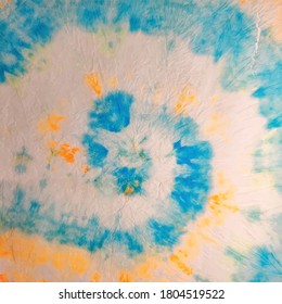 Orange Blue Spiral. Vector Tie Dye. Hippie Multicolor Batik. Sea Grunge Pattern. Vector Dyed Print. Rainbow Dirty Hippie. White Stripe Tye Dye. Blue Orange Swirl Watercolor. Vector Dyed Watercolor