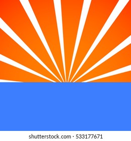 orange and blue sunburst vector