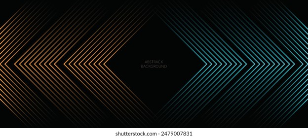 orange blue techno abstract background overlap layer on dark space with glowing lines decoration. Modern graphic design element future style concept.