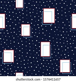 orange and blue triangle pattern on retro navy background