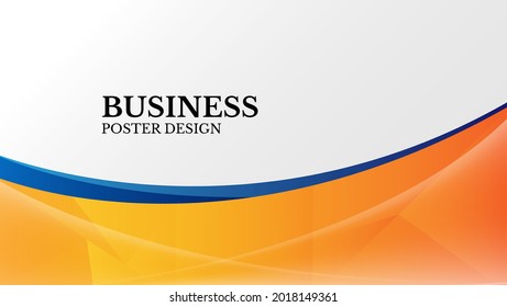 orange and blue wave abstract background for business layout design