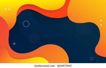Orange and blue wave background. Dynamic shapes composition. Eps10 vector