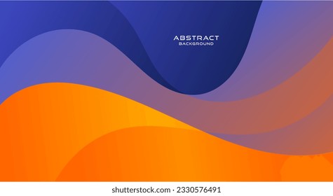 Orange and blue wave gradient background vector