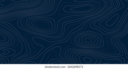 Laranja e azul ondulado abstrato contorno do mapa topográfico, linhas Fundo do padrão. Mapa topográfico e grade de textura do terreno da paisagem. Banner ondulado e forma geométrica de cor. Ilustração vetorial.