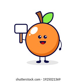 Orange with board cute character illustration