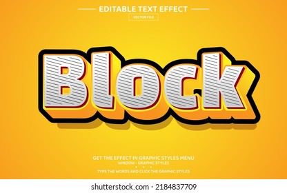 Orange bold 3D editable text effect template