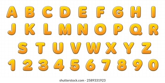 orange bold letter character text effect font style collection