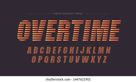 Orange Bold Stripes Typography Font Design