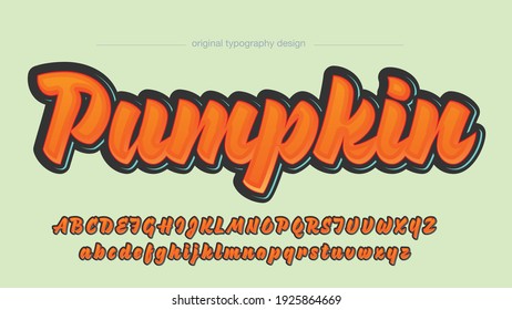 Orange Bold Stroke Cursive Gaming Cartoon Artistic Font Typography