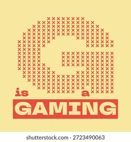 Orange Bold Tipografia de "G si a Gaming" com G é costurado-como linhas de padrão, fundo amarelo