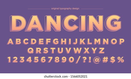 Orange Bold Uppercase 3D shadow Typography Artistic Font Design