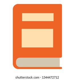Orange book flat illustration on white
