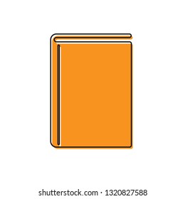 Orange Book icon isolated on white background. Vector Illustration